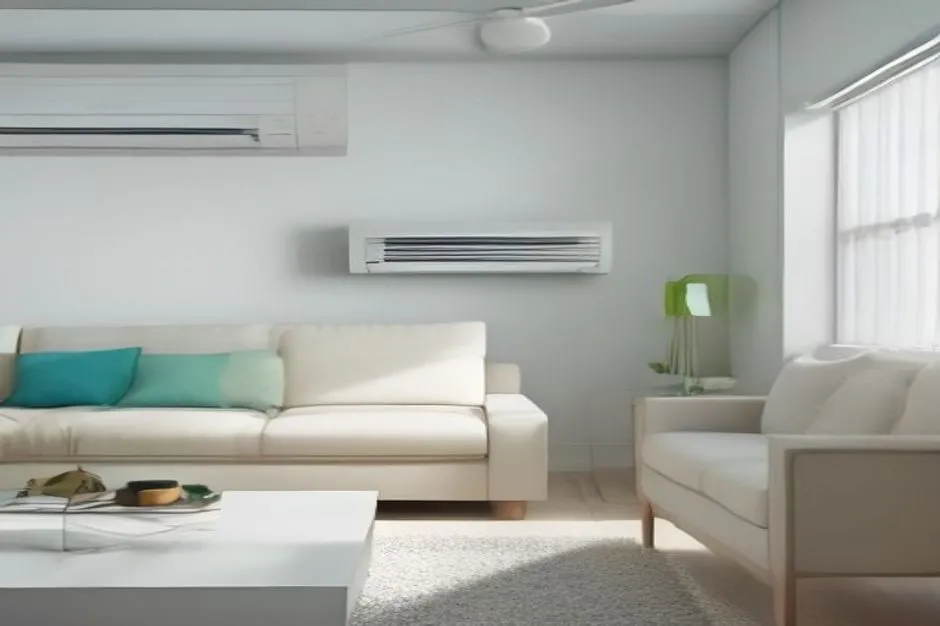 Clim réversible posée dans un salon, Cagnes-sur-Mer
